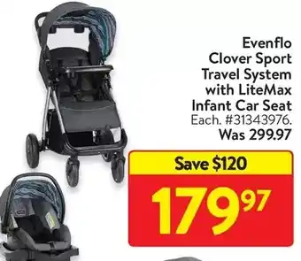 Walmart Evenflo clover sport travel system with litemax infant car seat offer