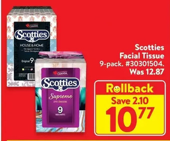 Walmart Scotties facial tissue offer