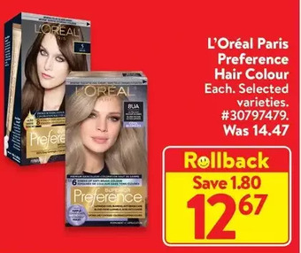 Walmart L'oréal paris preference hair colour offer