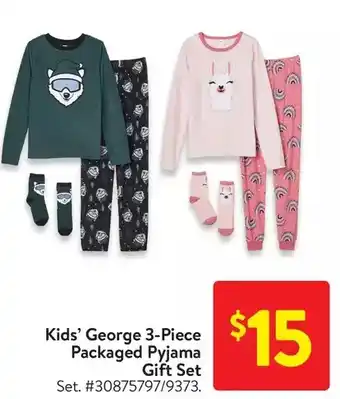 Walmart Kids' george 3-piece packaged pyjama gift set offer