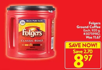 Walmart Folgers ground coffee offer