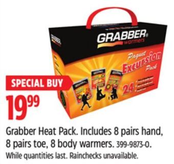 Canadian Tire Grabber heat pack offer