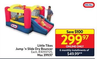 Walmart Little tikes jump 'n slide dry bouncer offer