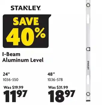 Home Hardware I-beam aluminum level: 24" | 48" offer