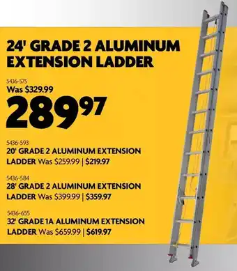 Home Hardware 24' grade 2 aluminum extension ladder | 20' grade 2 | 28' grade 2 | 32' grade 1a offer