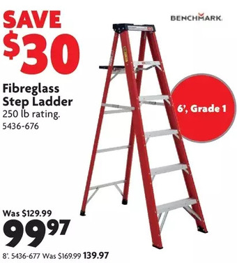 Home Hardware Fibreglass step ladder: 6' | 8' offer
