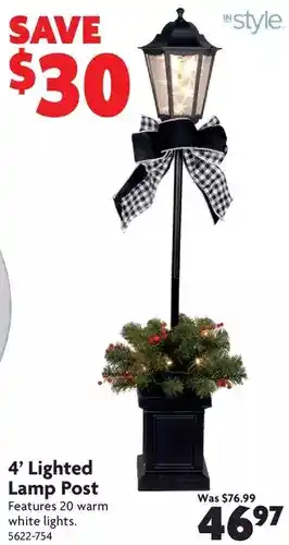 Home Hardware 4' lighted lamp post offer