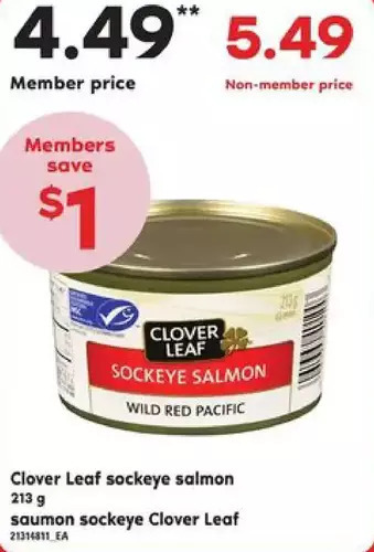 Independent Grocer Clover leaf sockeye salmon offer