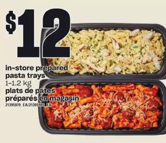 Independent Grocer Pasta trays offer