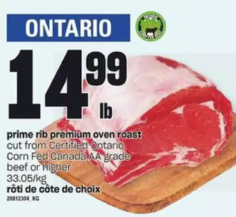 Independent Grocer Prime rib premium oven roast offer
