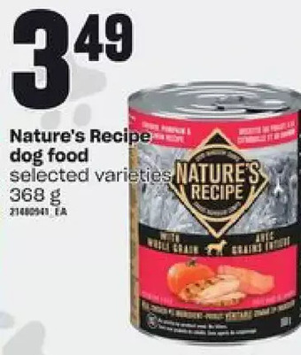Independent Grocer Nature's recipe dog food offer