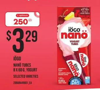 Independent Grocer Iogo nano tubes yogurt offer