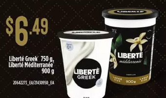 Independent Grocer Liberte greek, liberte mediterranee offer