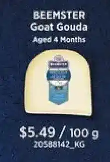 Independent Grocer Beemster goat gouda aged 4 months offer