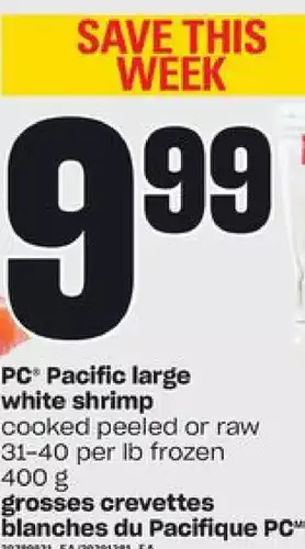 Independent Grocer Pc pacific large white shrimp offer