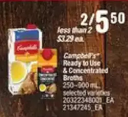 Loblaws Campbell's ready to use & concentrated broths offer