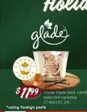 Loblaws Glade triple wick canles offer