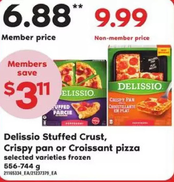 Loblaws Delissio stuffed crust, crispy pan or croissant pizza offer