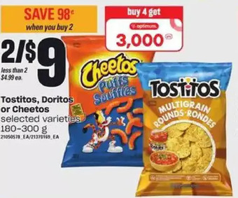Loblaws Tostitos, doritos or cheetos offer