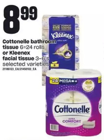Loblaws Cottonelle bathroom tissue or kleenex facial tissue offer