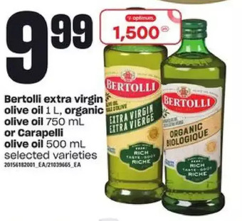 Loblaws Bertolli extra virgin olive oil, organic olive oil or carapelli olive oil offer