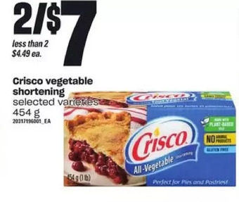 Loblaws Crisco vegetable shortening offer