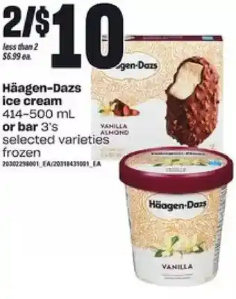 Loblaws Häagen-dazs ice cream or bar offer