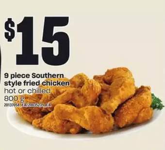 Zehrs Markets 9 piece southern style fried chicken offer