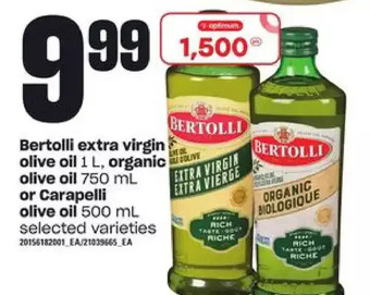 Zehrs Markets Bertolli extra virgin olive oil, organic olive oil or carapelli olive oil offer