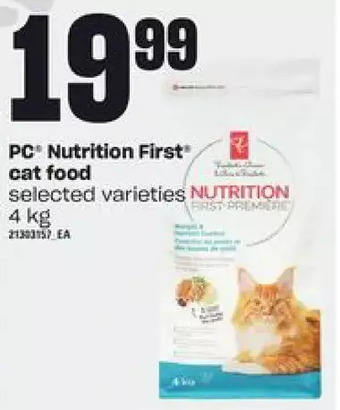 Zehrs Markets Pc nutrition first cat food offer