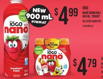 Zehrs Markets Iogo nano drinkable yogurt offer