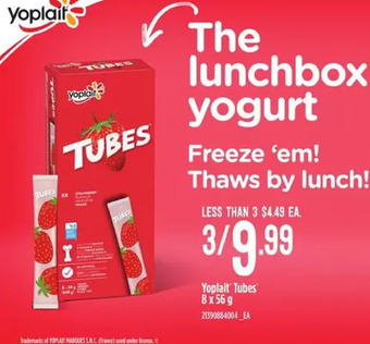 Zehrs Markets Yoplait tubes offer