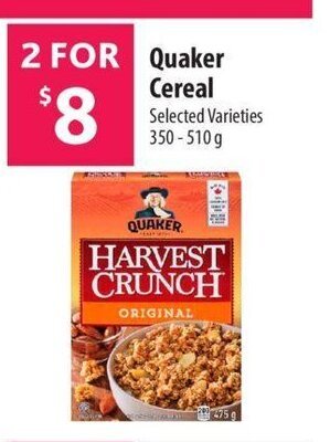 Co-op Quaker Cereal offer