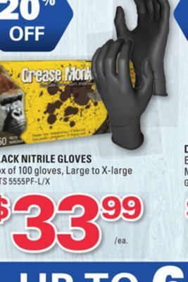 NAPA Auto Parts Black nitrile gloves offer