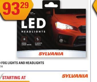 NAPA Auto Parts Sylvania led fog lights and headlights offer