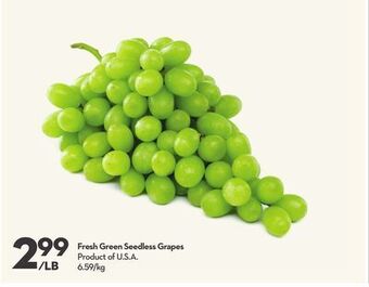 Longo's Fresh green seedless grapes offer
