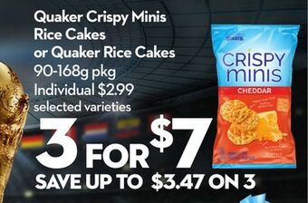 Longo's Quaker crispy minis rice cakes or quaker rice cakes offer