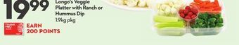 Longo's Longo's veggie platter with ranch or hummus dip offer