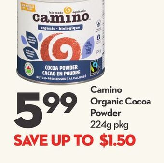 Longo's Camino organic cocoa powder offer