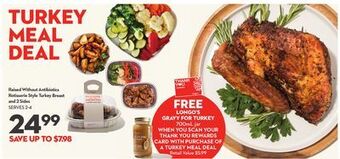 Longo's Turkey meal deal raised without antibiotics rotisserie style turkey breast and 2 sides offer