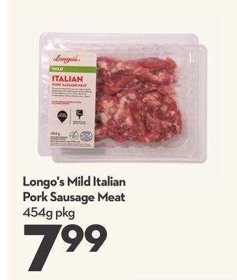 Longo's Longo's mild italian pork sausage meat offer