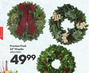 Longo's Premium fresh 24" wreaths offer