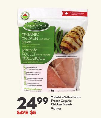 Longo's Yorkshire valley farms frozen organic chicken breasts offer