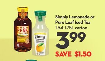 Longo's Simply lemonade or pure leaf iced tea offer