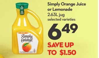 Longo's Simply orange juice or lemonade offer