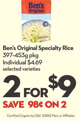Longo's Ben's original specialty rice offer