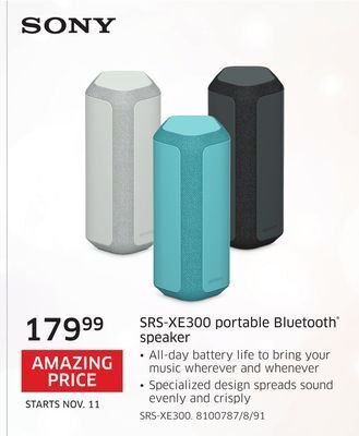 The Source Sony srs-xe300 portable bluetooth speaker offer