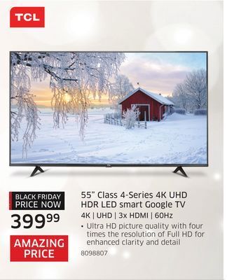 The Source Tcl 55" class 4-series 4k uhd hdr led smart google tv offer
