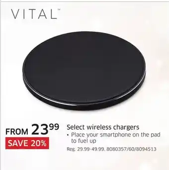 The Source Vital select wireless chargers offer