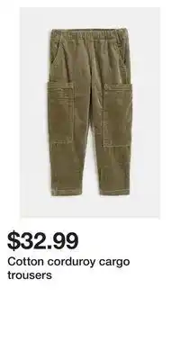 H&M Cotton corduroy cargo trousers offer